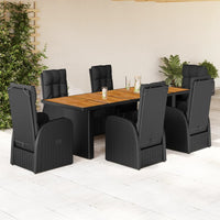 9-Delige Tuinset Poly Rattan Zwart