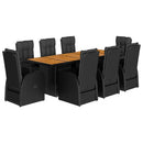 9-Delige Tuinset Poly Rattan Zwart