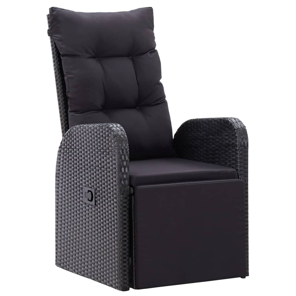 9-Delige Tuinset Poly Rattan Zwart