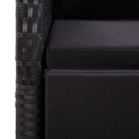 9-Delige Tuinset Poly Rattan Zwart