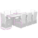 9-Delige Tuinset Poly Rattan Zwart
