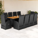 9-Delige Tuinset Poly Rattan Zwart