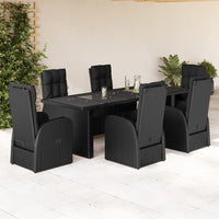 9-Delige Tuinset Poly Rattan Zwart