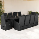 9-Delige Tuinset Poly Rattan Zwart