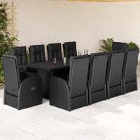 9-Delige Tuinset Poly Rattan Zwart