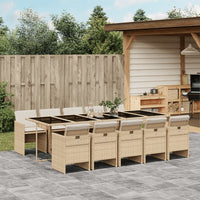 13-Delige Tuinset Met Kussens Poly Rattan