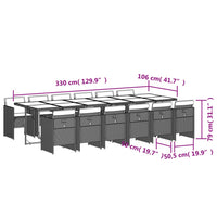 13-Delige Tuinset Met Kussens Poly Rattan