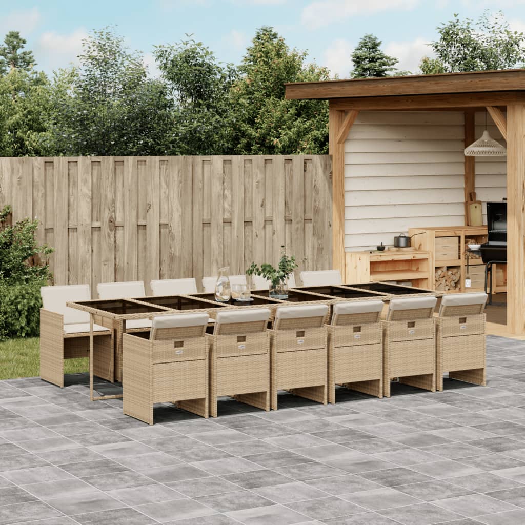 13-Delige Tuinset Met Kussens Poly Rattan