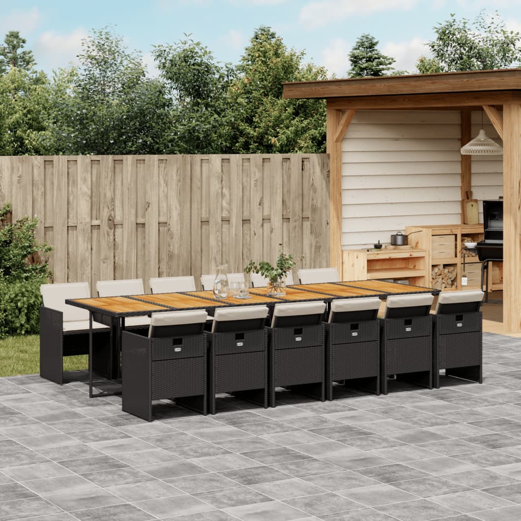 13-Delige Tuinset Met Kussens Poly Rattan
