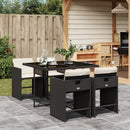 5-Delige Tuinset Met Kussens Poly Rattan