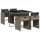 5-Delige Tuinset Met Kussens Poly Rattan