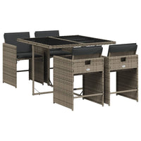 5-Delige Tuinset Met Kussens Poly Rattan