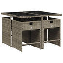 5-Delige Tuinset Met Kussens Poly Rattan