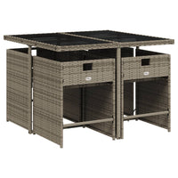 5-Delige Tuinset Met Kussens Poly Rattan