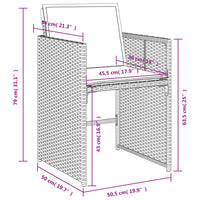 5-Delige Tuinset Met Kussens Poly Rattan