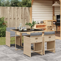 5-Delige Tuinset Met Kussens Poly Rattan