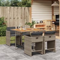 5-Delige Tuinset Met Kussens Poly Rattan