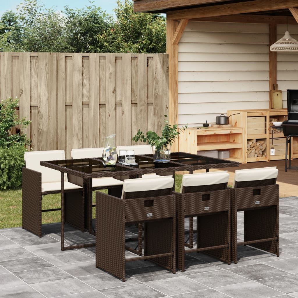 5-Delige Tuinset Met Kussens Poly Rattan