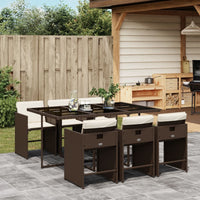 5-Delige Tuinset Met Kussens Poly Rattan