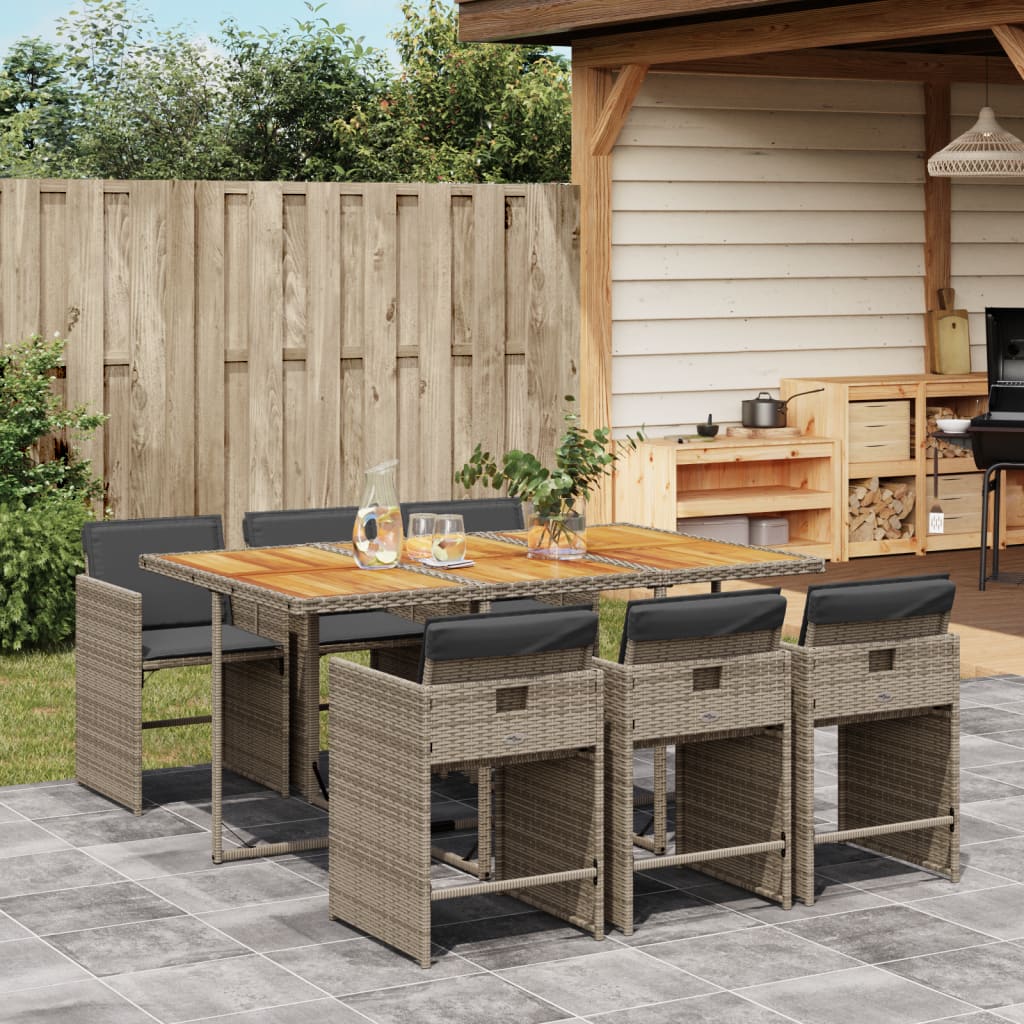 5-Delige Tuinset Met Kussens Poly Rattan