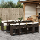 5-Delige Tuinset Met Kussens Poly Rattan