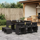 9-Delige Tuinset Met Kussens Poly Rattan