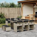 9-Delige Tuinset Met Kussens Poly Rattan