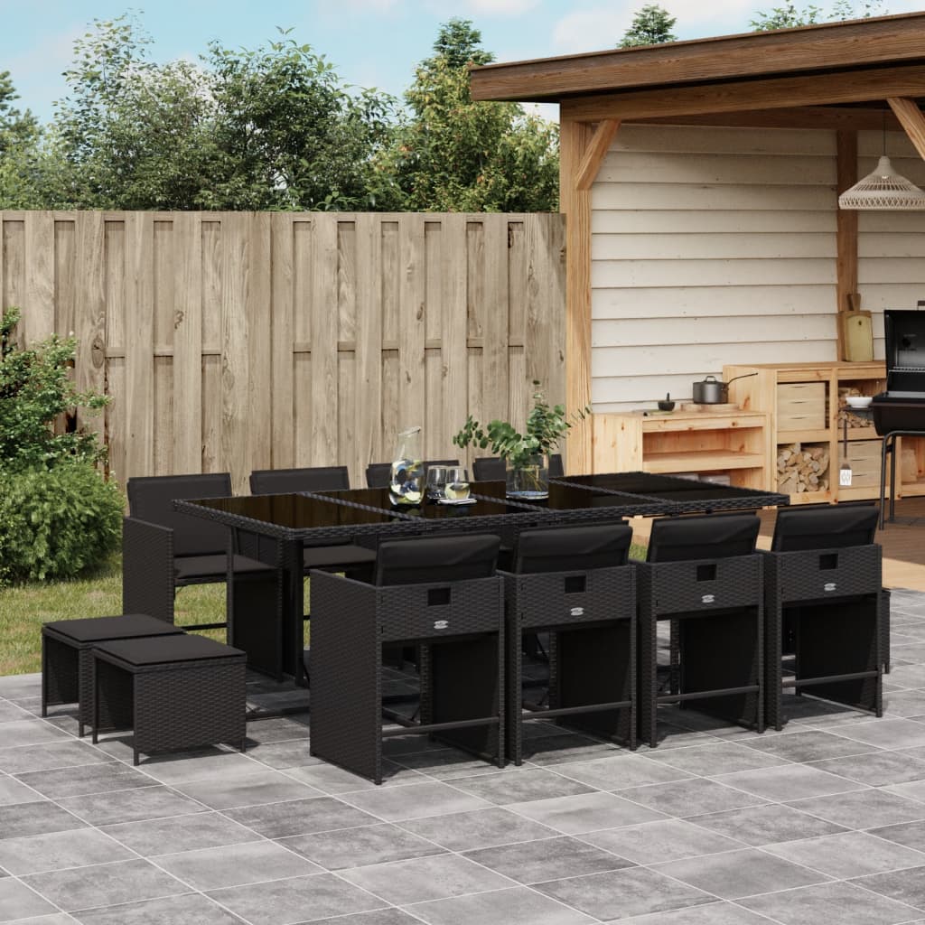 9-Delige Tuinset Met Kussens Poly Rattan
