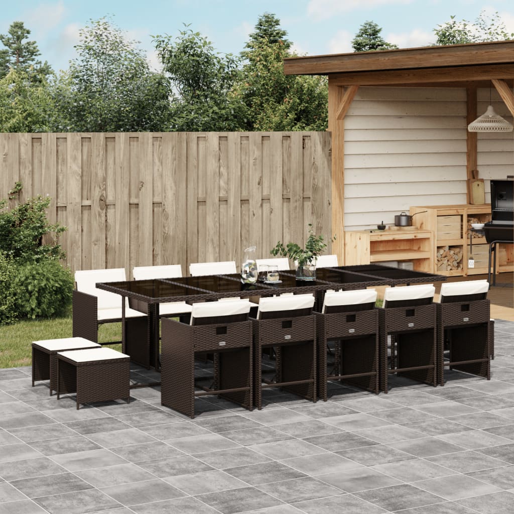 9-Delige Tuinset Met Kussens Poly Rattan