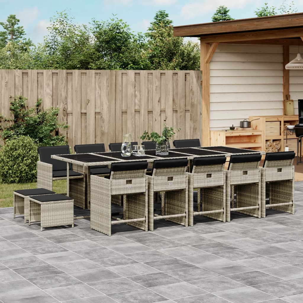 9-Delige Tuinset Met Kussens Poly Rattan