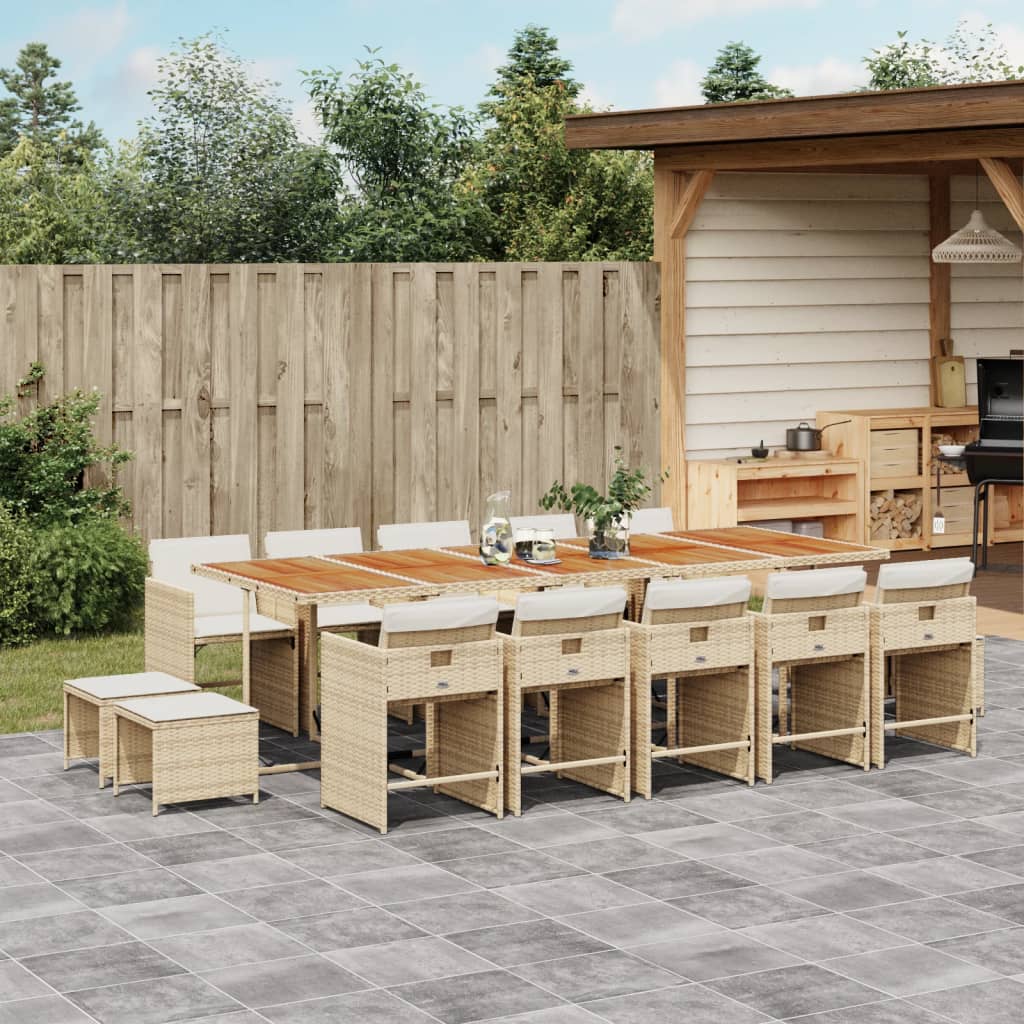 9-Delige Tuinset Met Kussens Poly Rattan