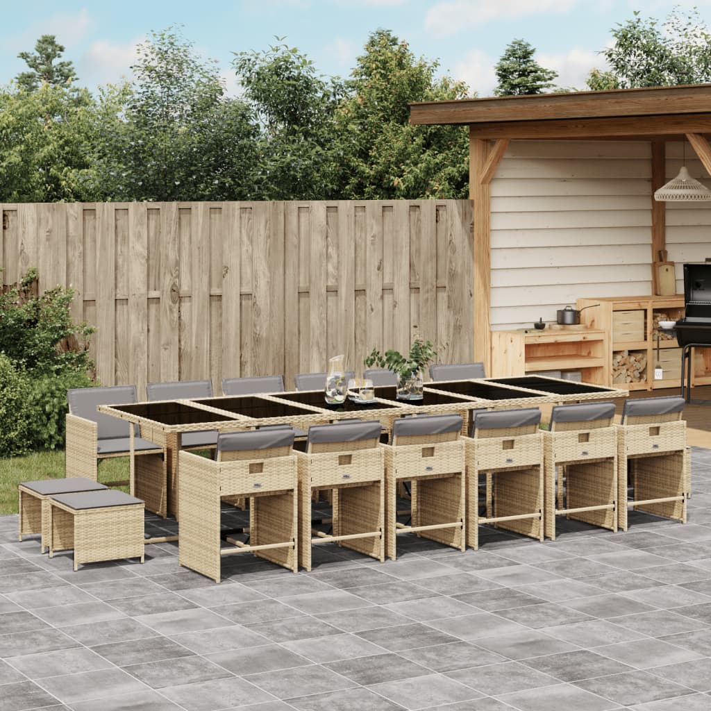 9-Delige Tuinset Met Kussens Poly Rattan