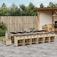 9-Delige Tuinset Met Kussens Poly Rattan