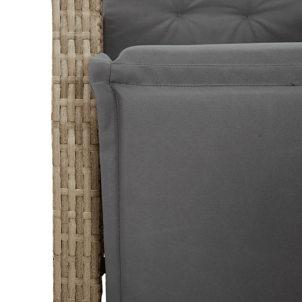 4-Delige Tuinset Met Kussens Poly Rattan Beige
