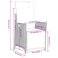 3-Delige Tuinset Met Kussens Poly Rattan Zwart
