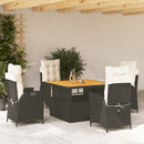 5-Delige Tuinset Met Kussens Poly Rattan Zwart