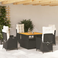 5-Delige Tuinset Met Kussens Poly Rattan Zwart