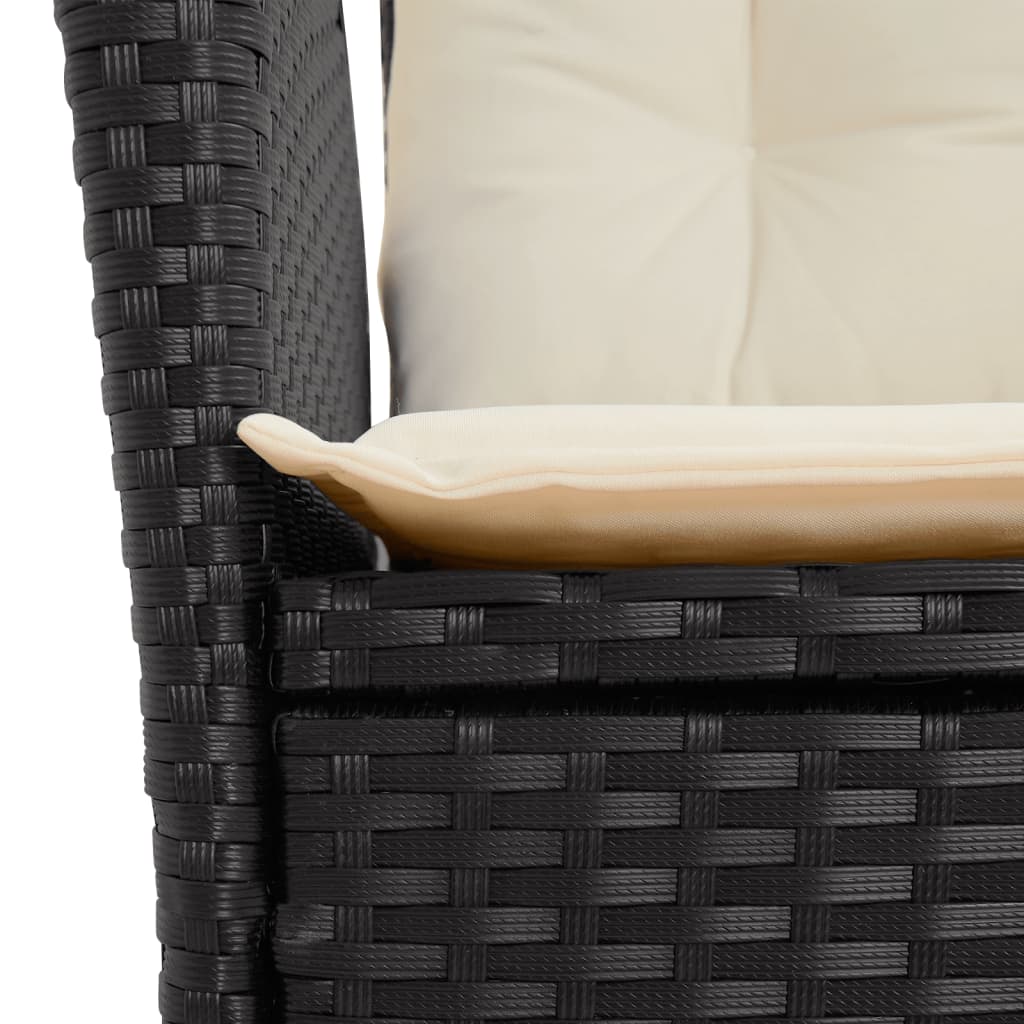 4-Delige Tuinset Met Kussens Poly Rattan Zwart