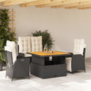 4-Delige Tuinset Met Kussens Poly Rattan Zwart