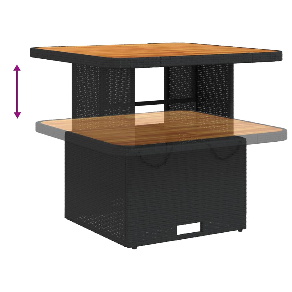 3-Delige Tuinset Met Kussens Poly Rattan Zwart