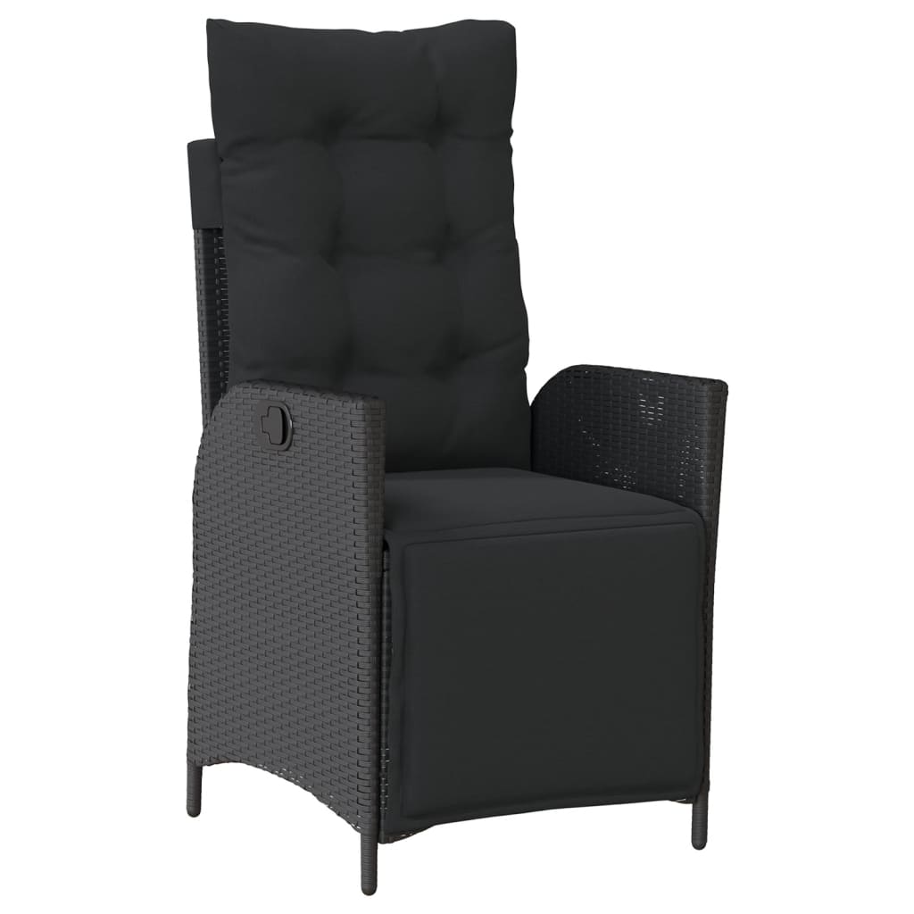 5-Delige Tuinset Met Kussens Poly Rattan Zwart