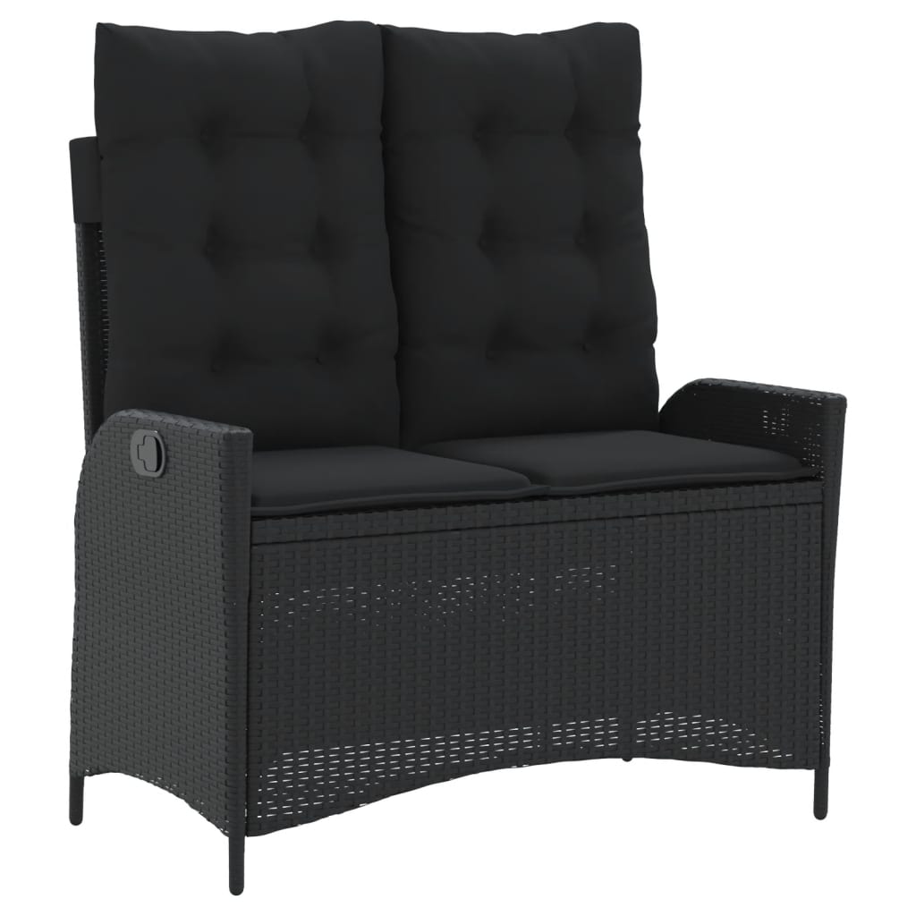 4-Delige Tuinset Met Kussens Poly Rattan Zwart
