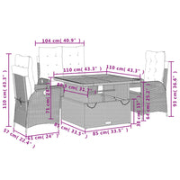 4-Delige Tuinset Met Kussens Poly Rattan Zwart