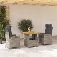 Tuinset Met Kussens Poly Rattan Grijs