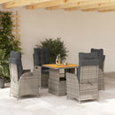 Tuinset Met Kussens Poly Rattan Grijs