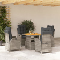 Tuinset Met Kussens Poly Rattan Grijs