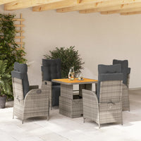 Tuinset Met Kussens Poly Rattan Grijs
