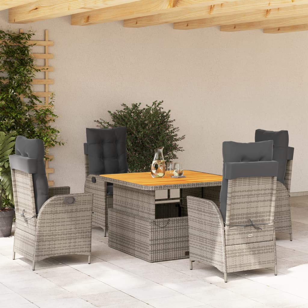 Tuinset Met Kussens Poly Rattan Grijs