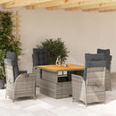 Tuinset Met Kussens Poly Rattan Grijs