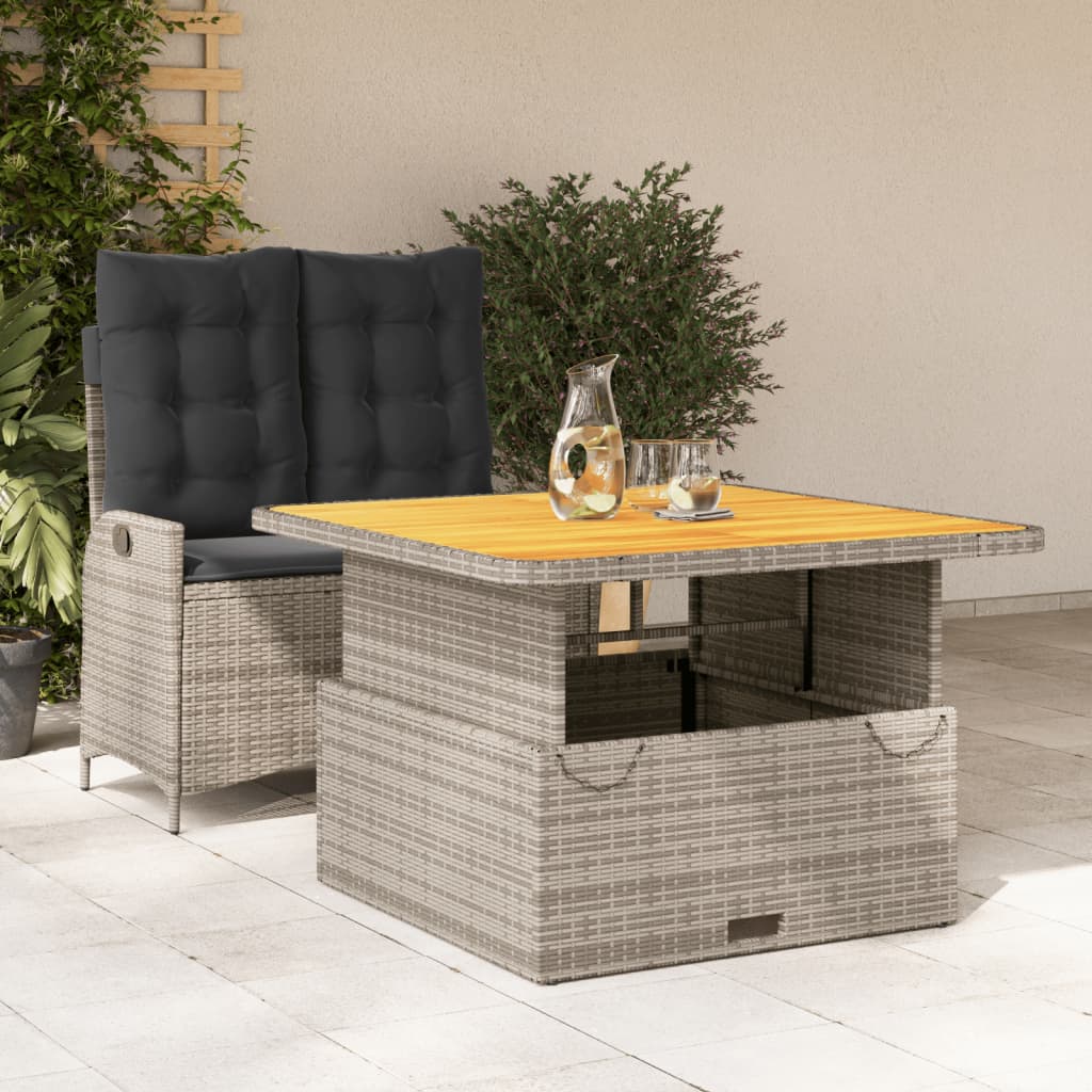 Tuinset Met Kussens Poly Rattan Grijs